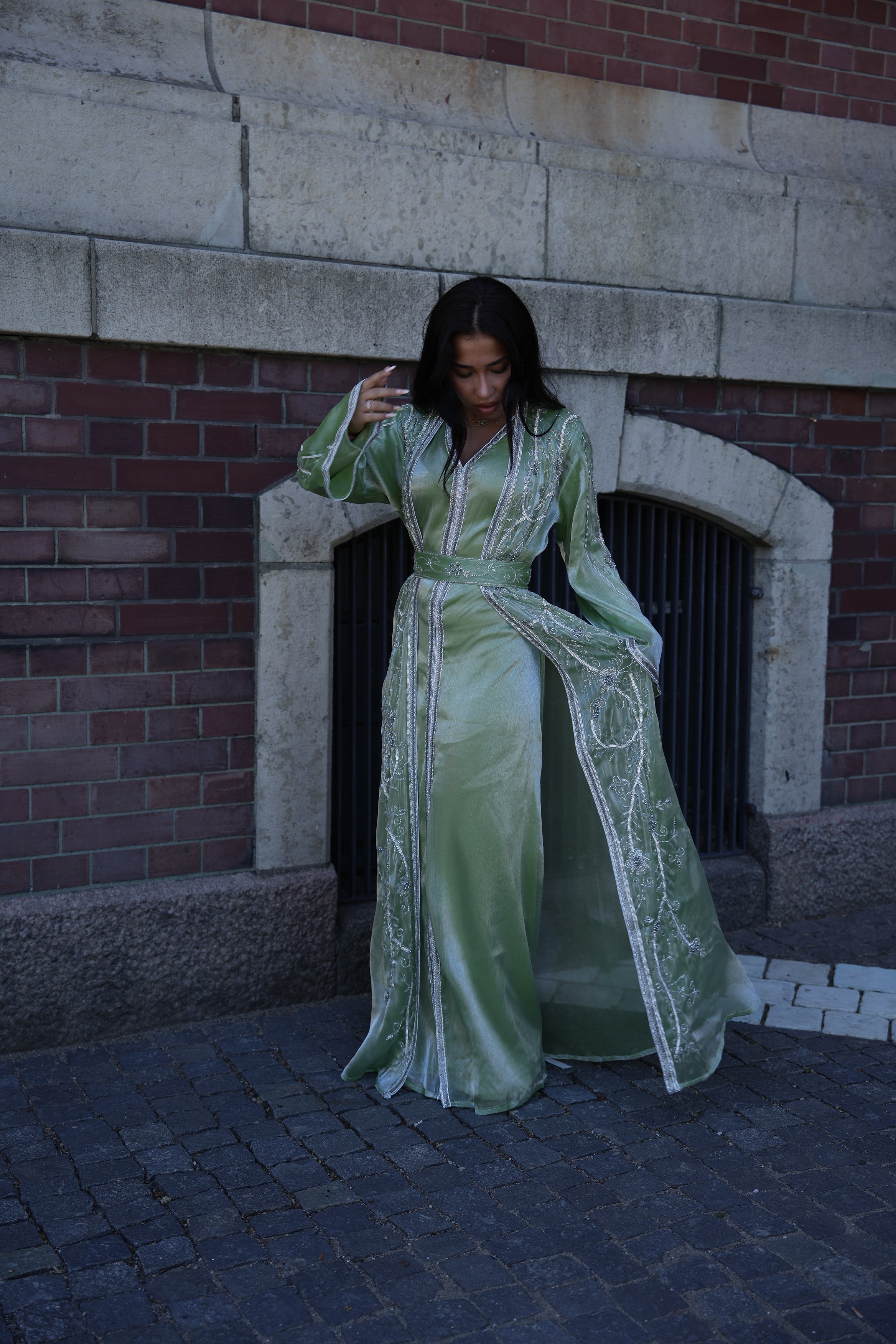 Melina kaftan green