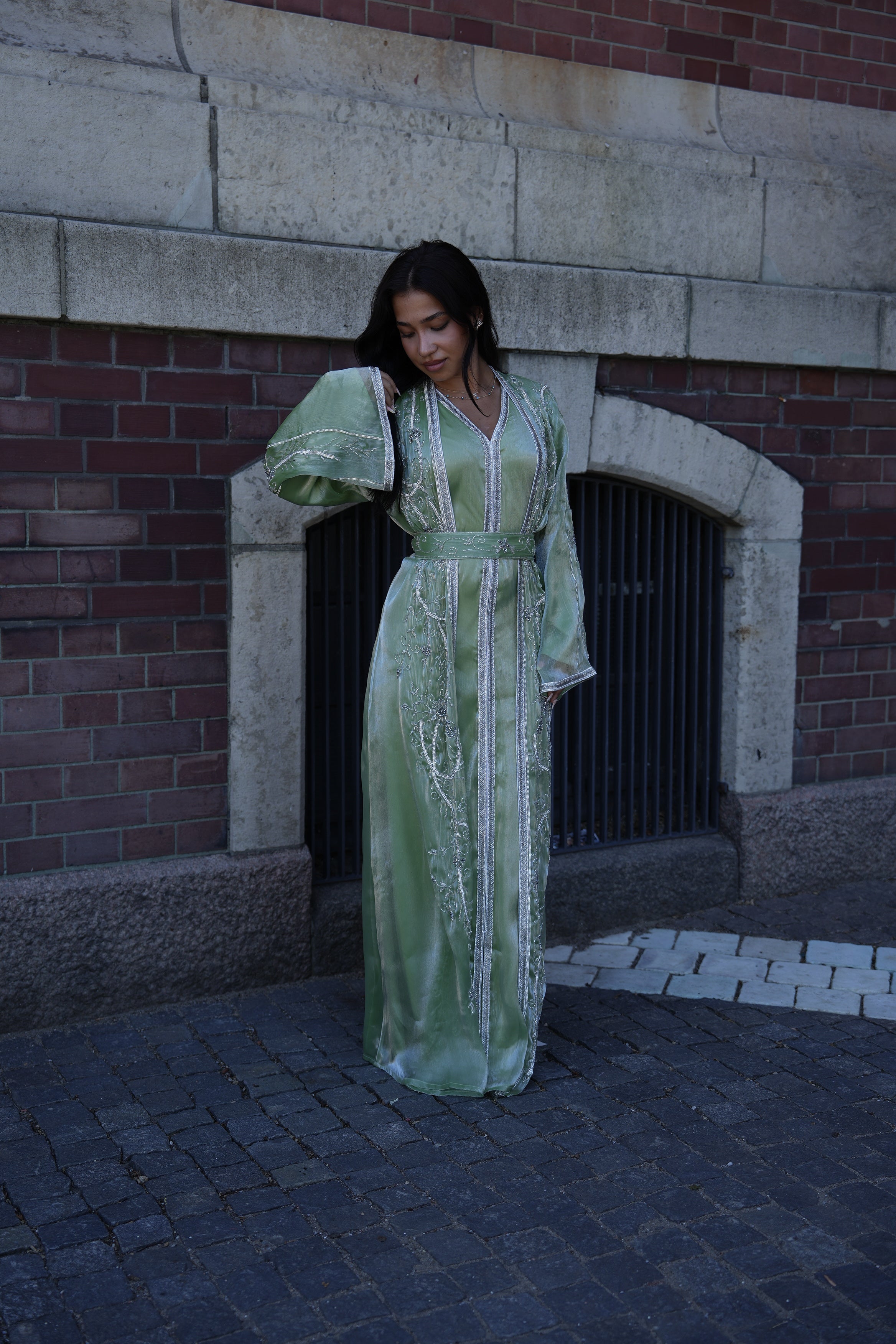 Melina kaftan green