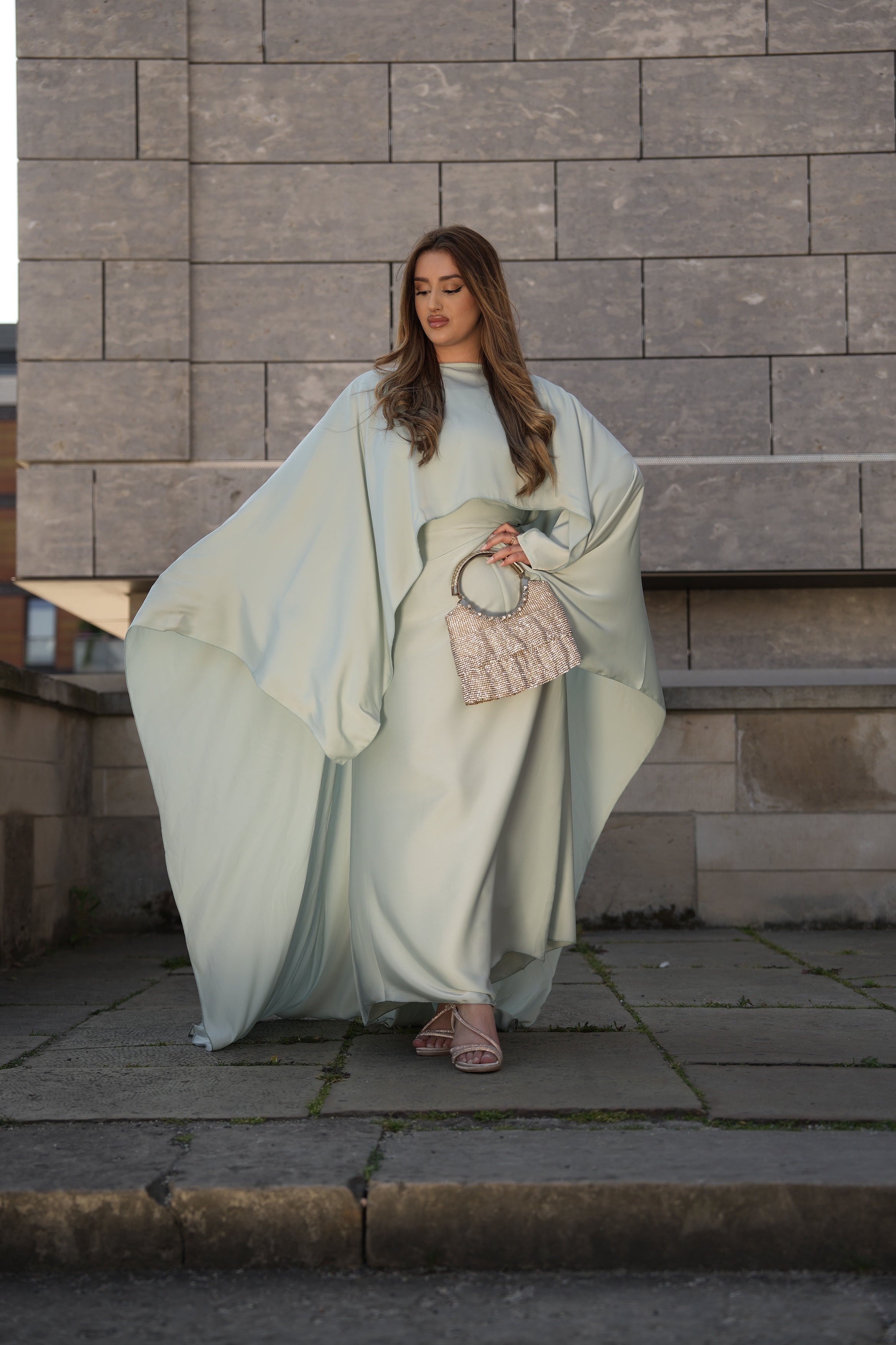 Satin cape Abaya